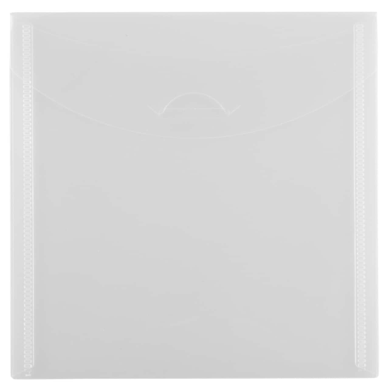 JAM Paper Clear Plastic Tuck Flap Closure 6.125" x 6.125" Square Envelopes, 12ct.
